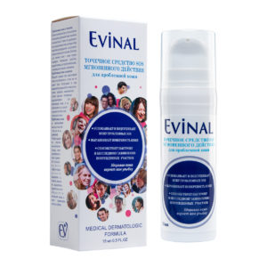 Точечное средство SOS мгновенного действия для проблемной кожи, 15мл "Evinal".