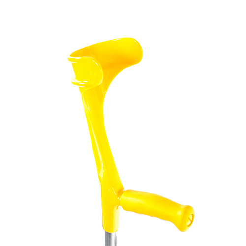 Костыль с опорой под локоть Ergo-SoftGrip прорезиненная ручка (жёлтый) "Симс".