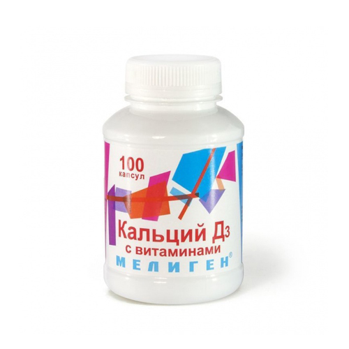 Кальций Д3 таблетки с витаминами №100 "Мелиген".