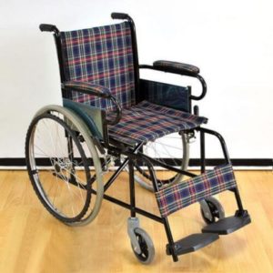 Кресло-коляска ивалидная стальная FS 809B-46 (46см) цельнолитые колеса "Мега-Оптим".